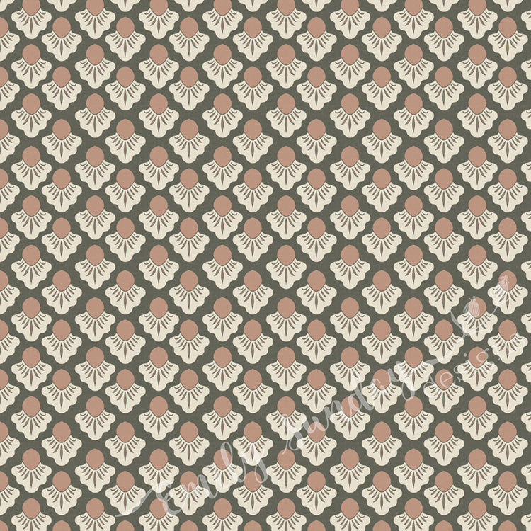 Small Scale Art Deco Flower Texture Gold peel and stick wallpaper pattern swatch